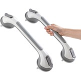 Set van 2 Grijze Badgrepen met Zuignap | 43 cm | 110 kg | Zonder Boren | 57% Korting