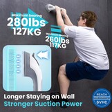Set van 2 Grijze Badgrepen met Zuignap | 43 cm | 110 kg | Zonder Boren | 57% Korting