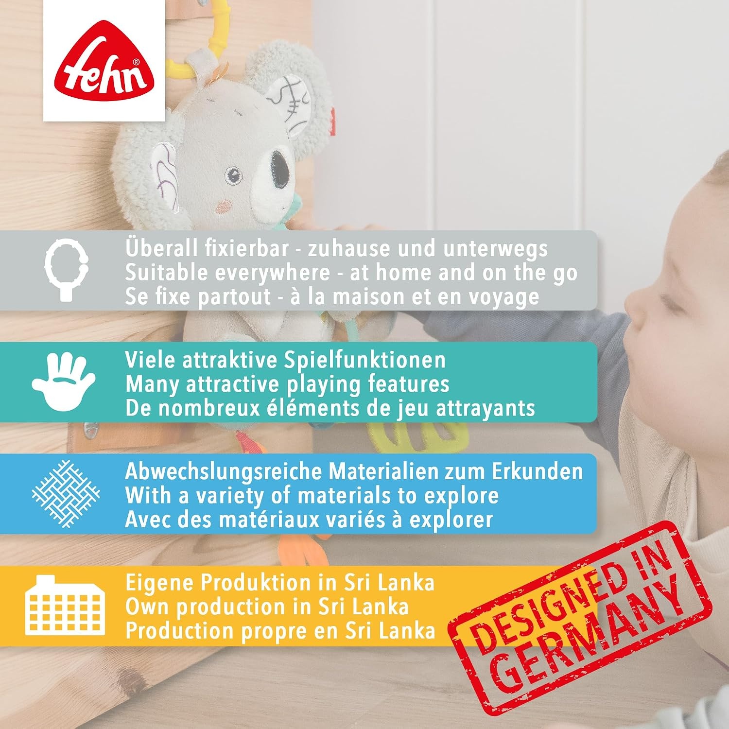 Activiteitenspiraal 35cm Roze/Beige met Rammelaar, Pieper & Glow-in-the-dark - 32% Korting!
