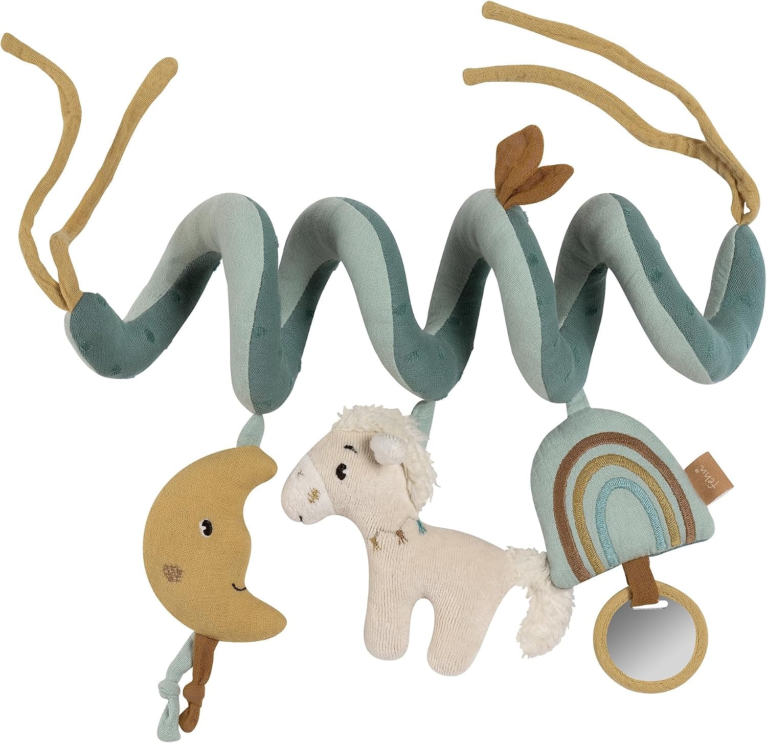 Activiteitenspiraal 35cm Roze/Beige met Rammelaar, Pieper & Glow-in-the-dark - 32% Korting!