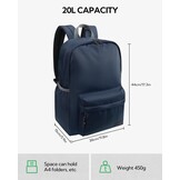 Lichtgewicht Dagrugzak 20L met Laptopvak - Ideaal voor School & Reizen