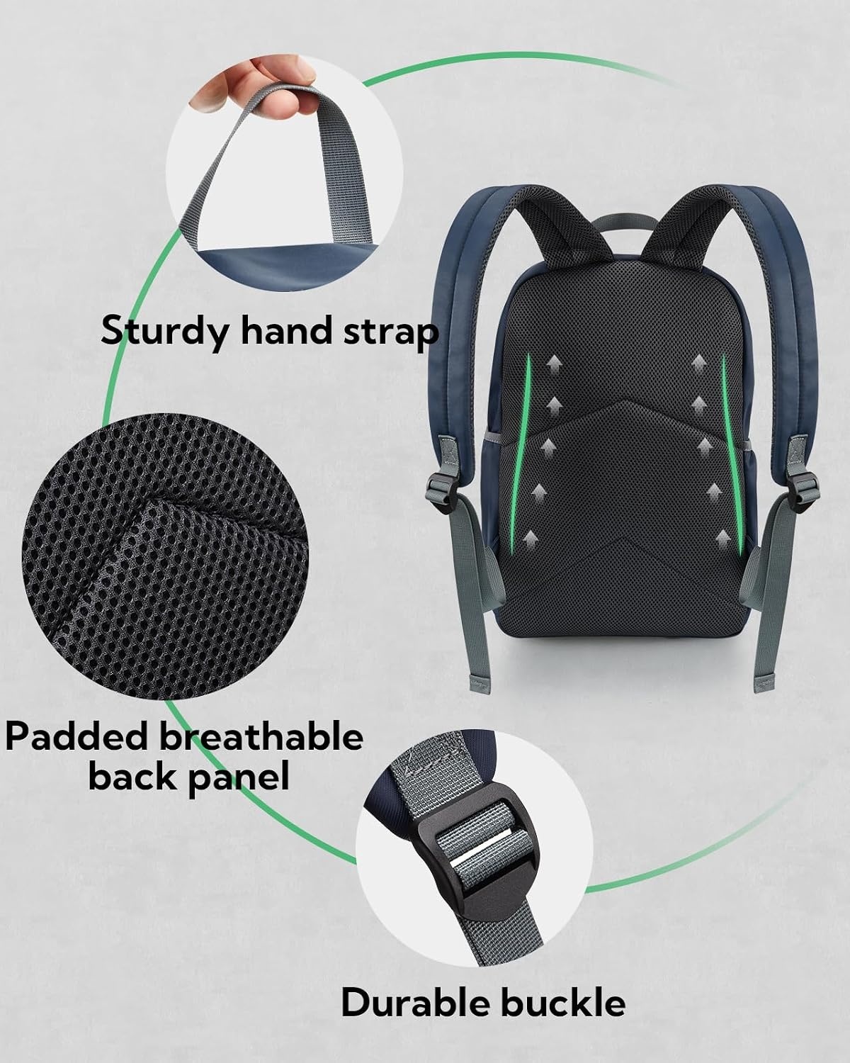 Lichtgewicht Dagrugzak 20L met Laptopvak - Ideaal voor School & Reizen