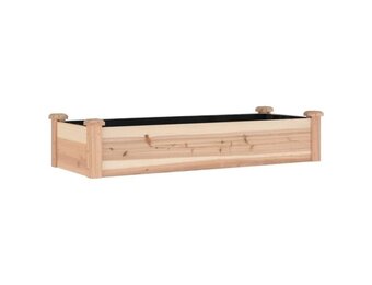 Verhoogde Houten Plantenbak 120x45x25 cm met Voering - 53% Korting