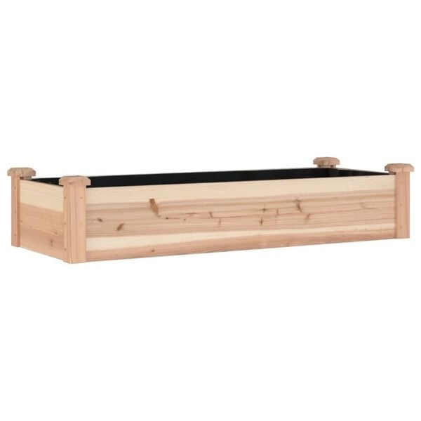 Verhoogde Houten Plantenbak 120x45x25 cm met Voering - 53% Korting