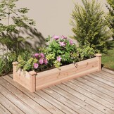 Verhoogde Houten Plantenbak 120x45x25 cm met Voering - 53% Korting