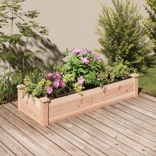 Verhoogde Houten Plantenbak 120x45x25 cm met Voering - 53% Korting
