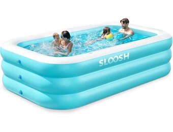 Opblaasbaar Familie Zwembad met Zitbank - 304x183x56 cm - 29% Korting