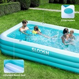 Opblaasbaar Familie Zwembad met Zitbank - 304x183x56 cm - 29% Korting