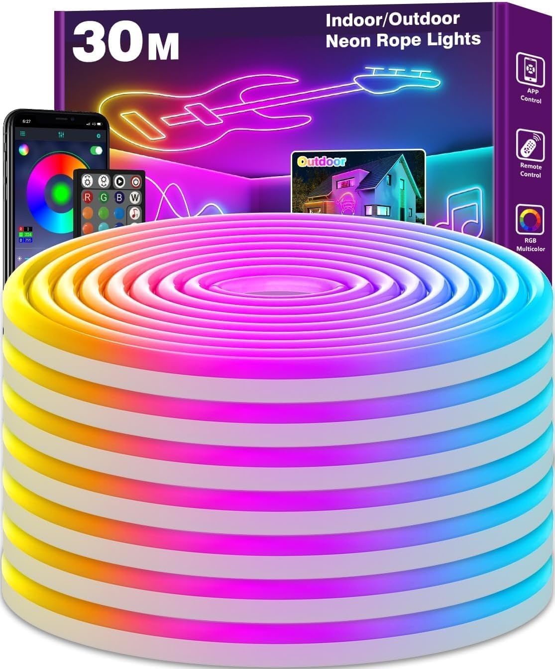 Neon LED Strip 30m RGB - Gaming & Slaapkamer - Waterdicht