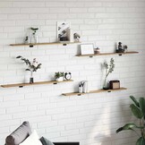 vidaXL Boekenplank Bord Bruin Bewerkt Hout 100x10cm - 32% Korting