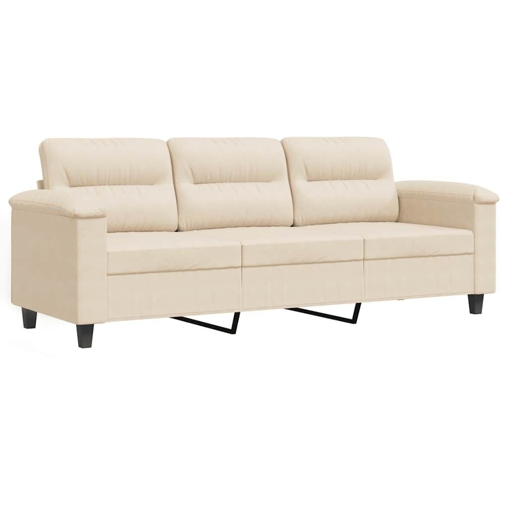 VidaXL 3-Zitsbank Microvezel Beige 180 cm - 35% Korting