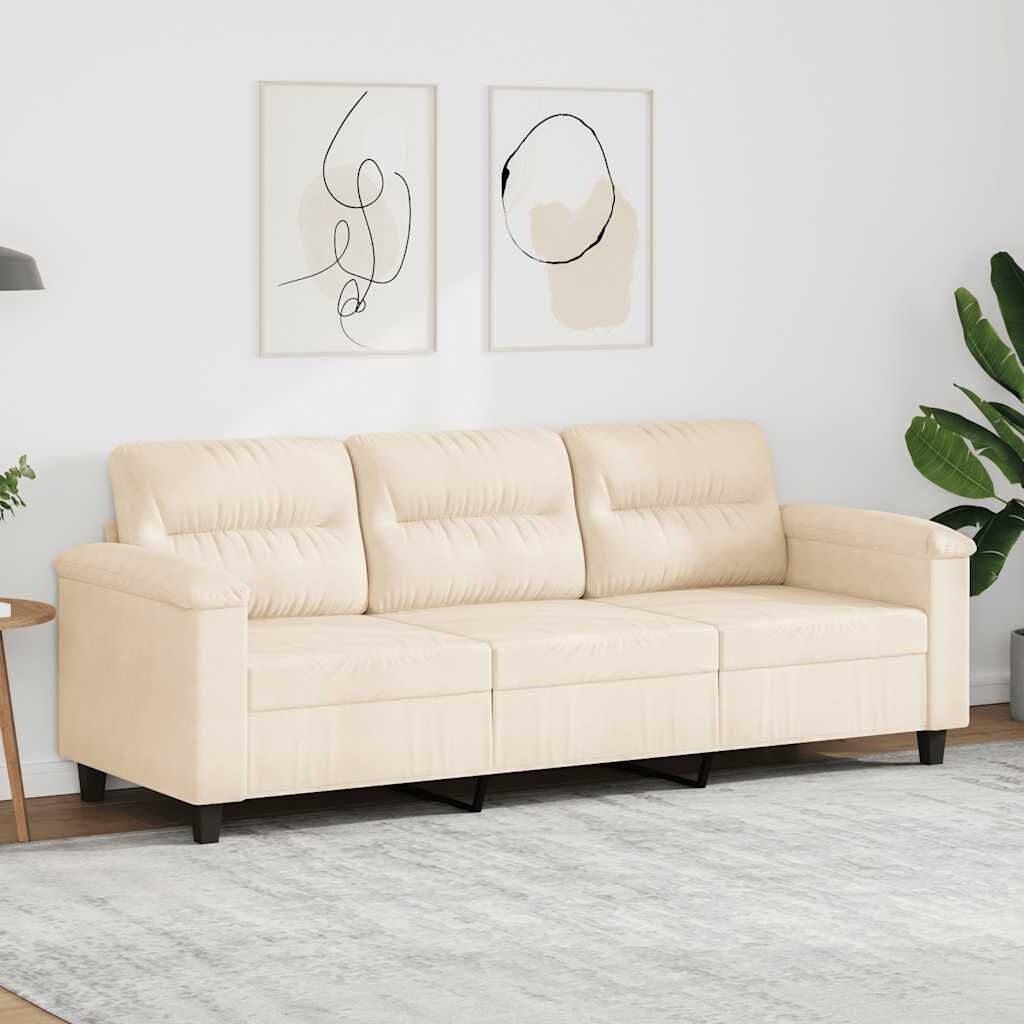 VidaXL 3-Zitsbank Microvezel Beige 180 cm - 35% Korting
