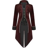 Heren Steampunk Mantel - Cosplay/Halloween - Rood, 3XL - 34% Korting!