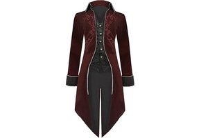 Heren Steampunk Mantel - Cosplay & Halloween - Rood - 46% Korting