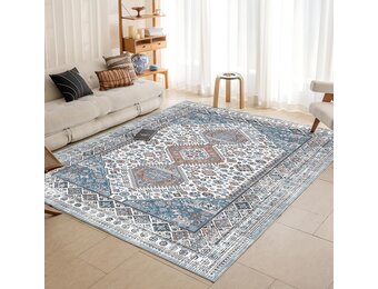 Donkerblauw Vloerkleed 200x290cm - Wasbaar & Antislip