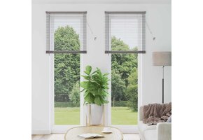 Moderne Aluminium Raamblind met Gordijnen - Zilver (44% Korting)