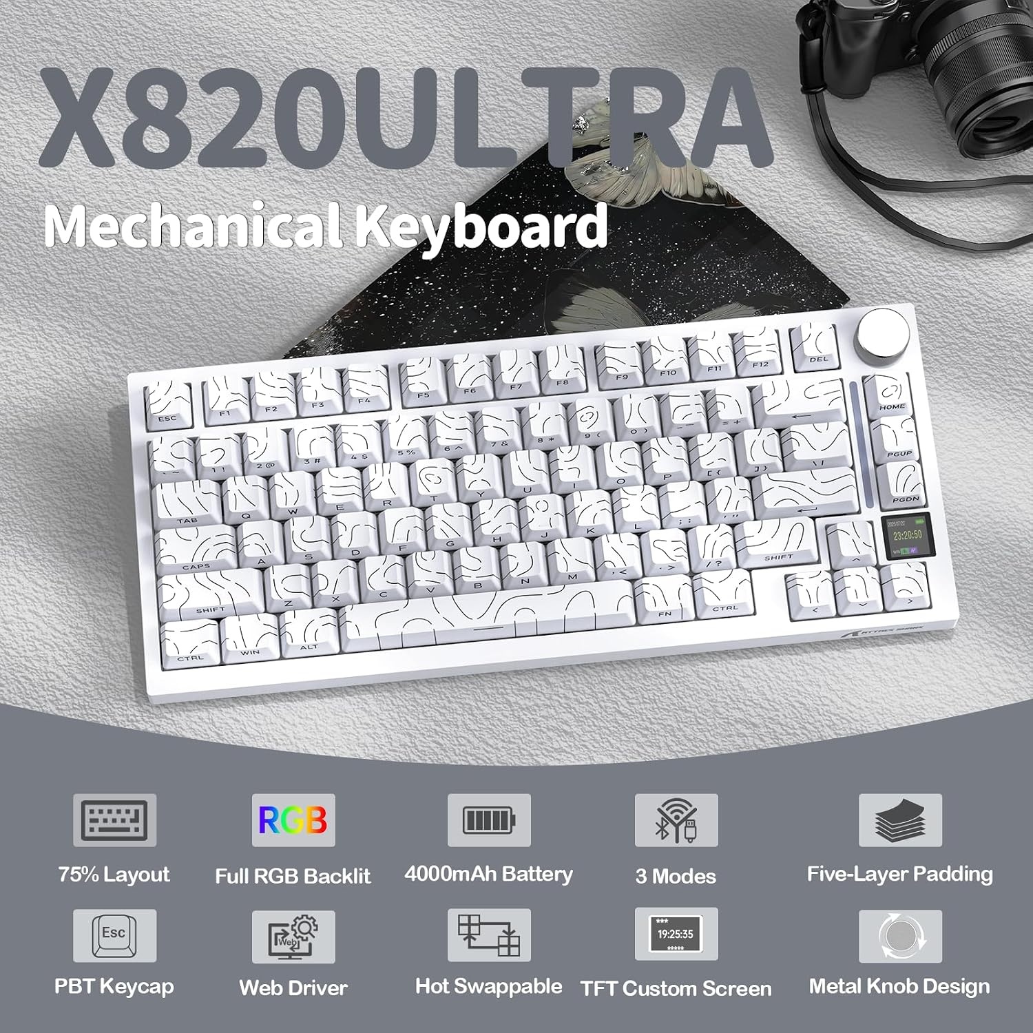 Mechanisch Toetsenbord (75%, TFT-scherm) - 29% Korting