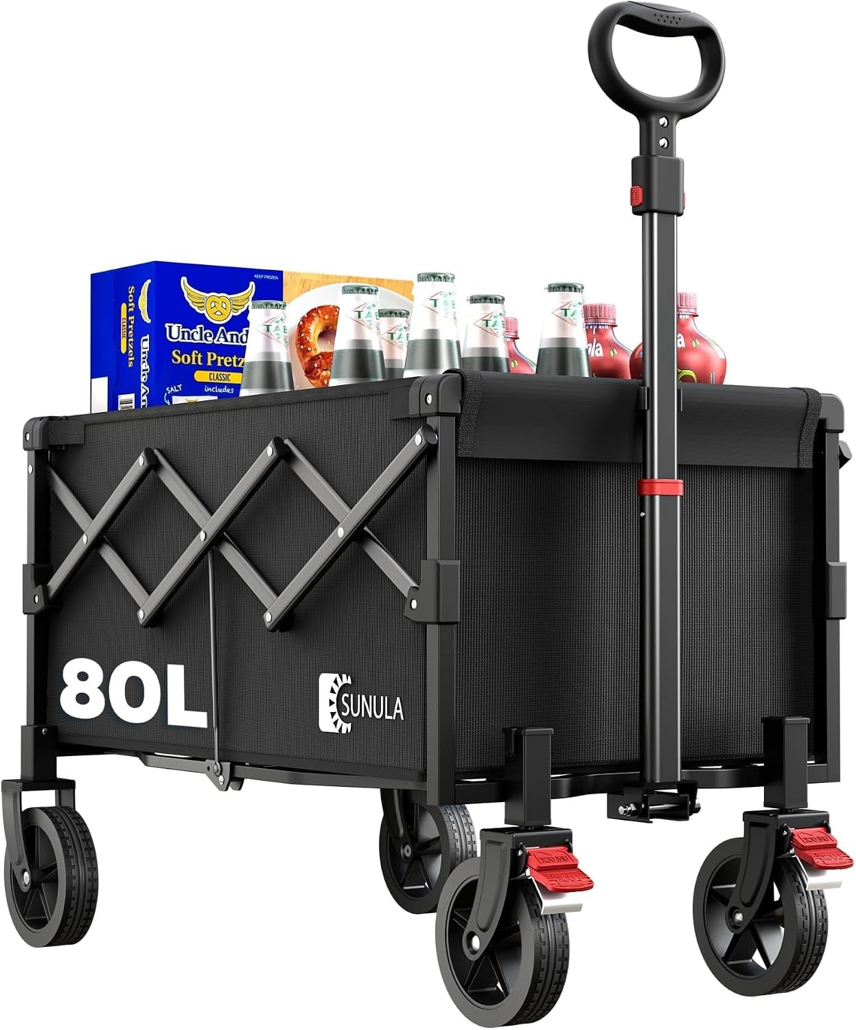 Opvouwbare Bolderkar Zwart 80L - 29% Korting