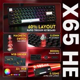 Gamingtoetsenbord ATTACK SHARK X65 HE - 29% Korting!