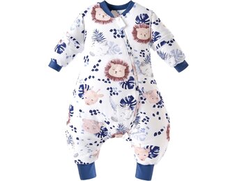 Baby Winterslaapzak met Voeten & Afneembare Mouwen - Maat 80 - 2.5 TOG - Zebra-leeuw
