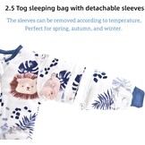 Baby Winterslaapzak Zebra-Leeuw Print - Afneembare Mouwen - 2.5 TOG - Maat 80 - 58% Korting