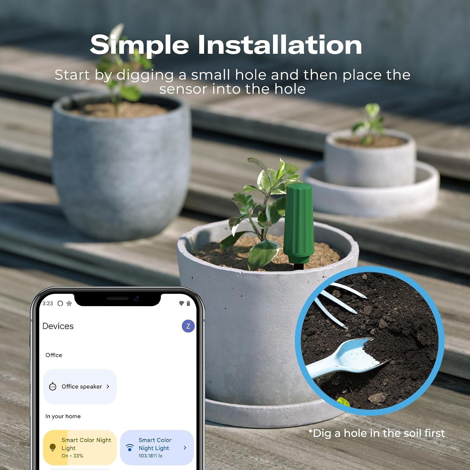 Set van 3 Slimme Bodemvochtigheidssensoren | Zigbee | Homey Compatibel