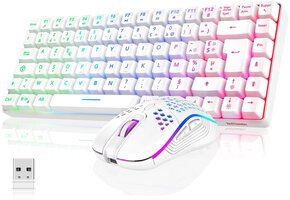 Draadloos Gaming Toetsenbord & Muis Combo (AZERTY, Wit)