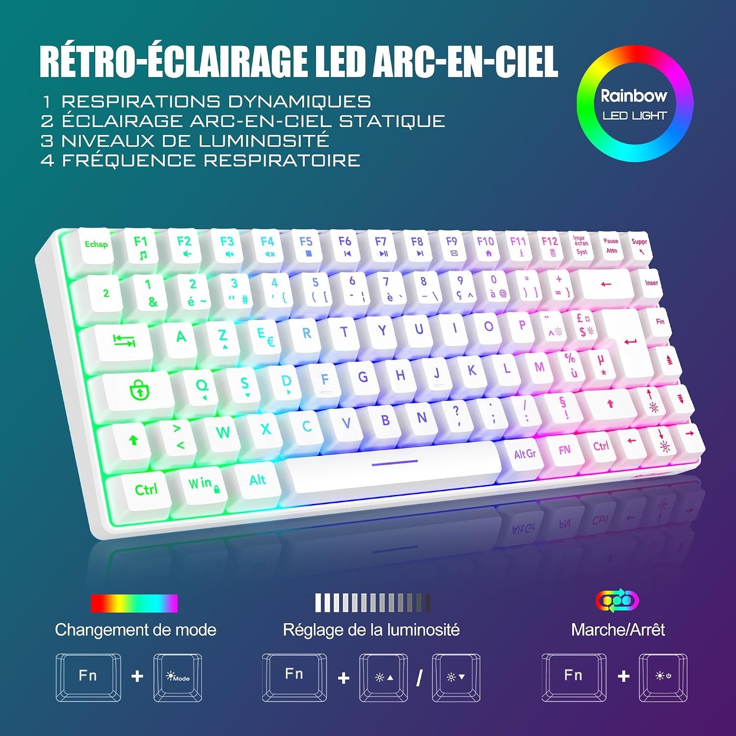 Draadloos AZERTY Gaming Toetsenbord & Muis Combo - 29% Korting
