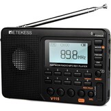 Draagbare Wereldbandradio V115: AM/FM/SW, MP3 & Recorder (Zwart) - 28% Korting