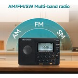 Draagbare Wereldbandradio V115: AM/FM/SW, MP3 & Recorder (Zwart) - 28% Korting