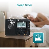 Draagbare Wereldbandradio V115: AM/FM/SW, MP3 & Recorder (Zwart) - 28% Korting