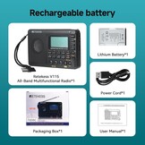 Draagbare Wereldbandradio V115: AM/FM/SW, MP3 & Recorder (Zwart) - 28% Korting