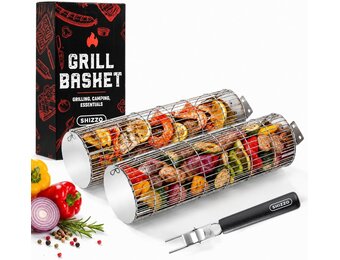 SHIZZO Rollende Grillmand Roestvrij Staal - 28% Korting