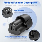 ASUNCELL Pack of 2 4000 mAh Lithium Ion Battery for Dremel 8260 8240 8250 Battery Rotation Tool Multifunctional Tool 12V 4Ah Li-ion Replacement Battery