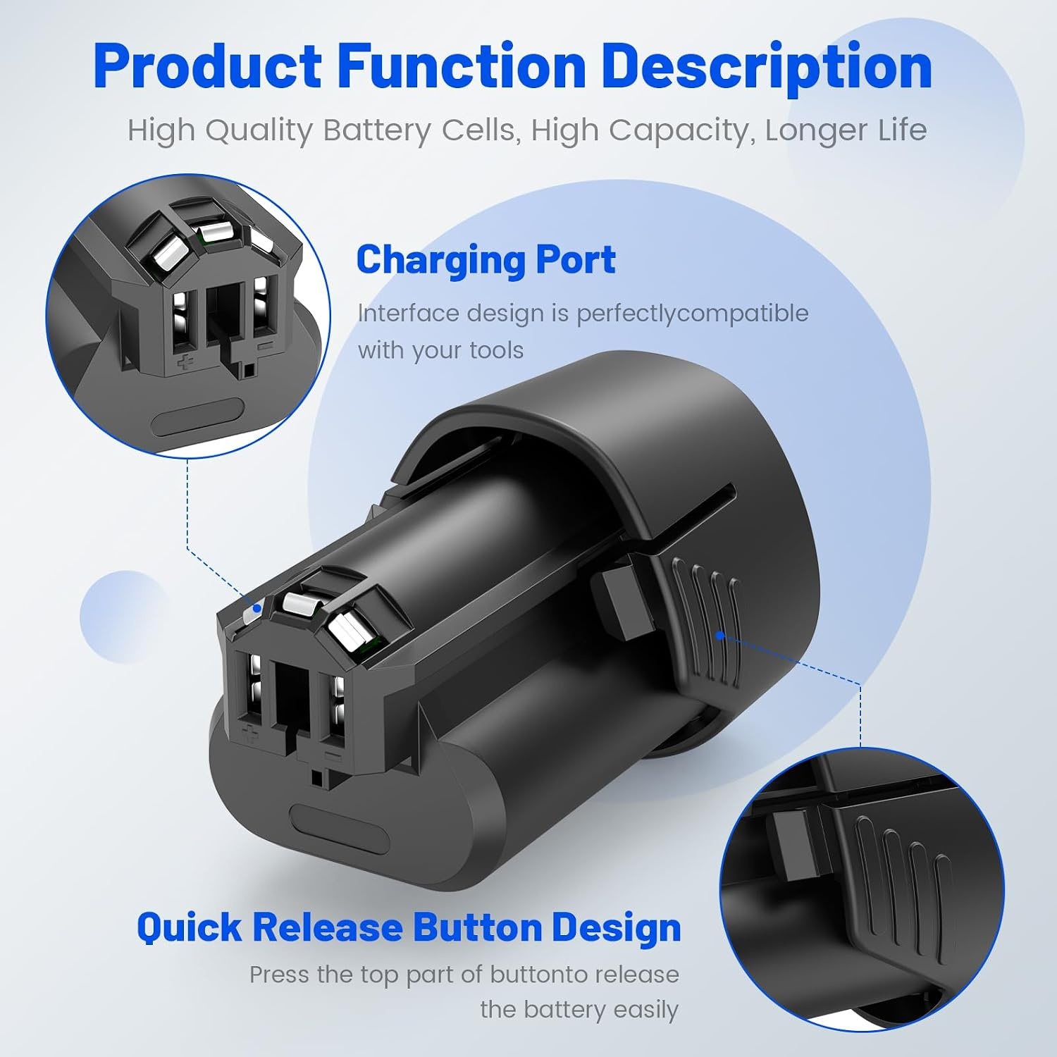 ASUNCELL Pack of 2 4000 mAh Lithium Ion Battery for Dremel 8260 8240 8250 Battery Rotation Tool Multifunctional Tool 12V 4Ah Li-ion Replacement Battery