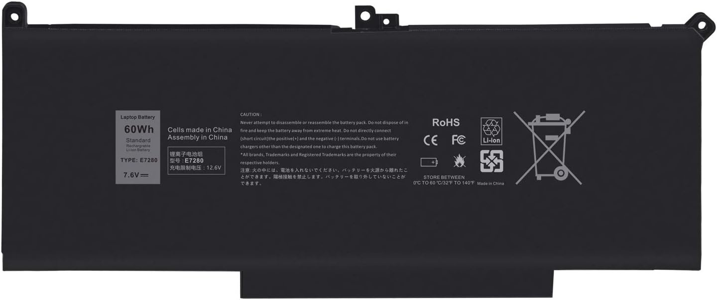 Accu F3YGT voor Dell Latitude 7000-serie - 7.6V 60Wh