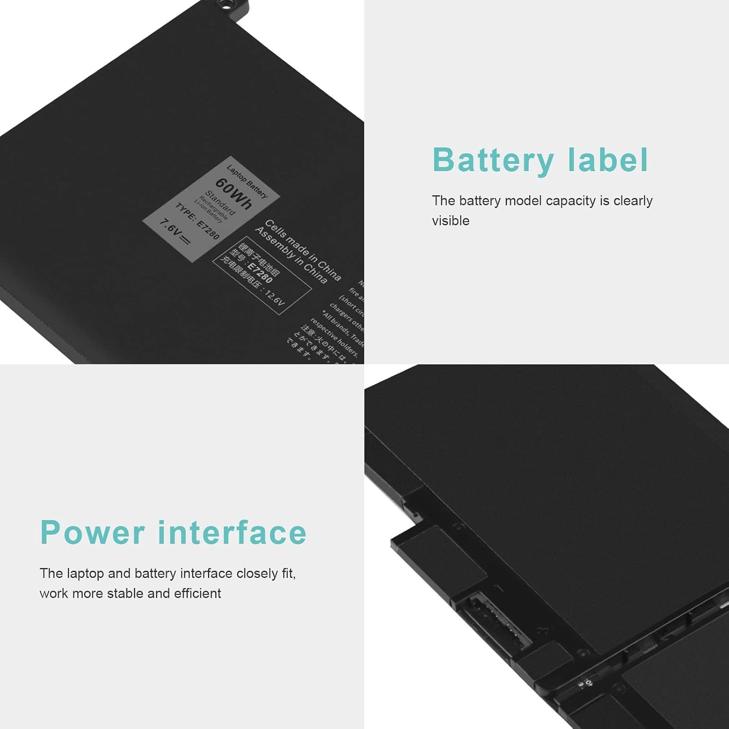 Accu F3YGT voor Dell Latitude 7000-serie - 7.6V 60Wh