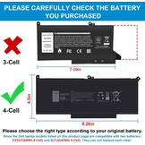 Accu F3YGT voor Dell Latitude 7000-serie - 7.6V 60Wh