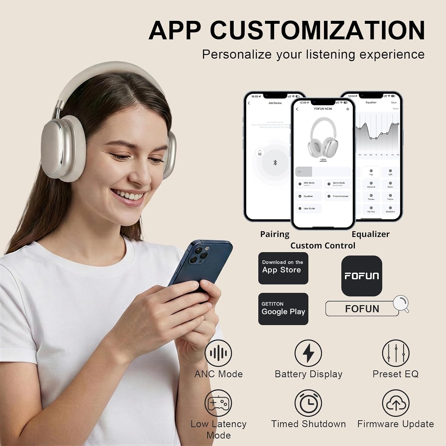 Over-ear koptelefoon Sterrenlicht - 120u speeltijd & Hybride ANC met 57% korting