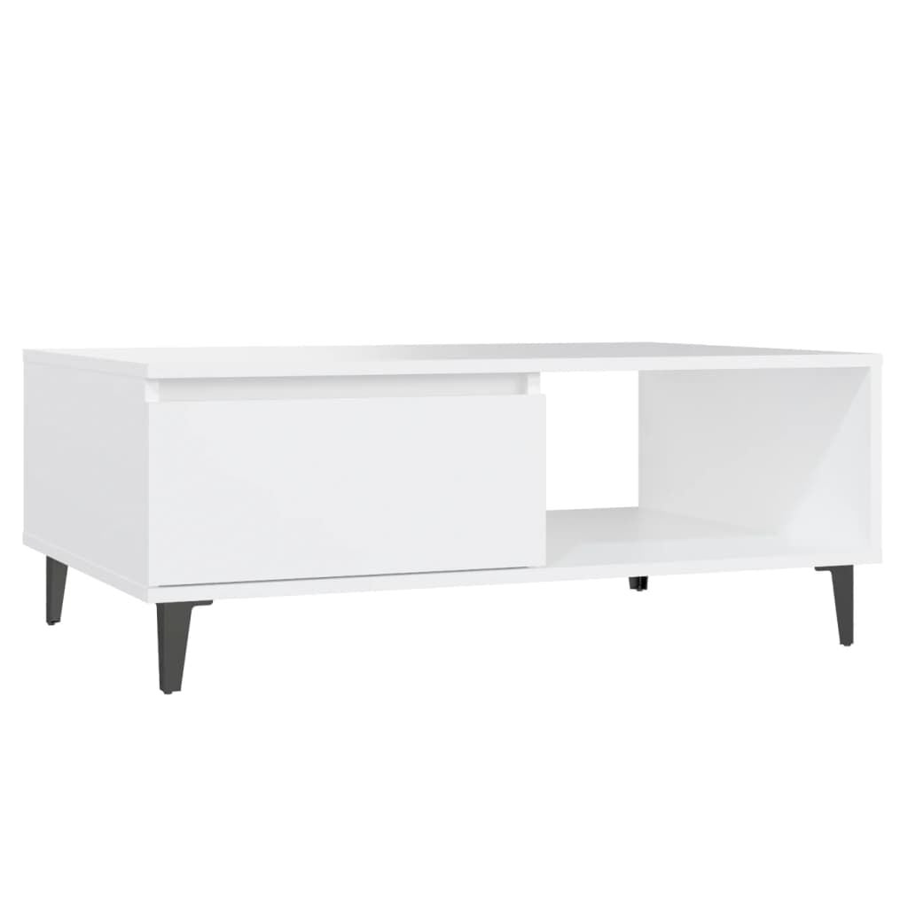 vidaXL Salontafel Wit Bewerkt Hout - 90x60x35 cm - 74% Korting
