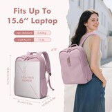 Ruime Laptop Rugzak 15.6" Waterafstotend - Roze Violet (33% Korting)