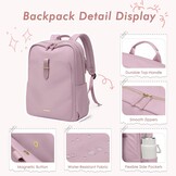 Ruime Laptop Rugzak 15.6" Waterafstotend - Roze Violet (33% Korting)