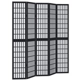 Kamerscherm met 5 panelen, Paulowniahout, Zwart - 35% Korting!