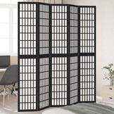 Kamerscherm met 5 panelen, Paulowniahout, Zwart - 35% Korting!