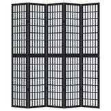 Kamerscherm met 5 panelen, Paulowniahout, Zwart - 35% Korting!