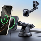 Magnetische Draadloze Autolader iPhone 12-17 | Qi2 15W MagSafe | 1600g Houdkracht | Dashboardhouder