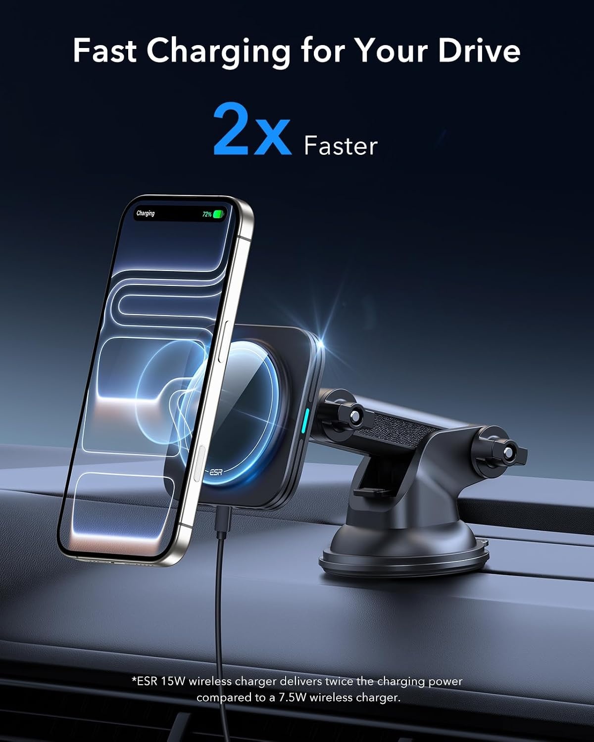 Magnetische Draadloze Autolader iPhone 12-17 | Qi2 15W MagSafe | 1600g Houdkracht | Dashboardhouder