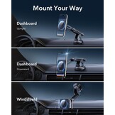 Magnetische Draadloze Autolader iPhone 12-17 | Qi2 15W MagSafe | 1600g Houdkracht | Dashboardhouder