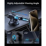 Magnetische Draadloze Autolader iPhone 12-17 | Qi2 15W MagSafe | 1600g Houdkracht | Dashboardhouder
