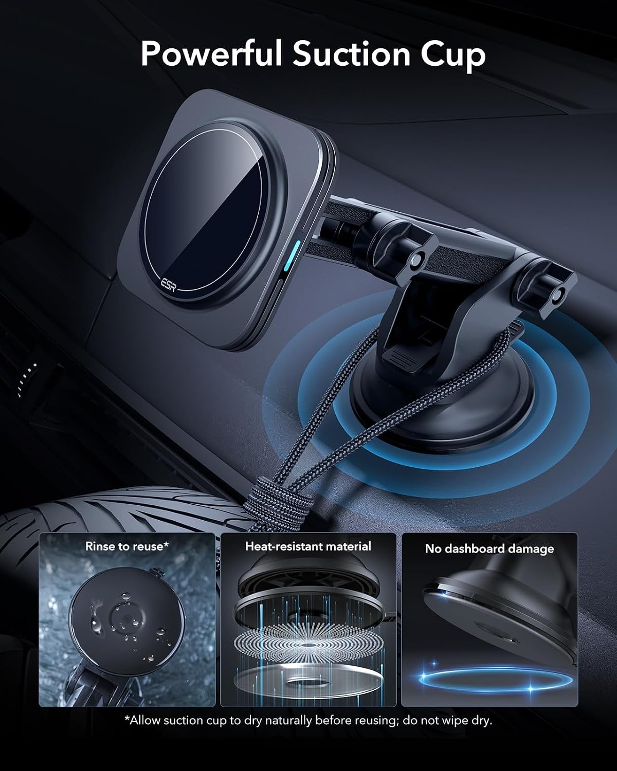 Magnetische Draadloze Autolader iPhone 12-17 | Qi2 15W MagSafe | 1600g Houdkracht | Dashboardhouder